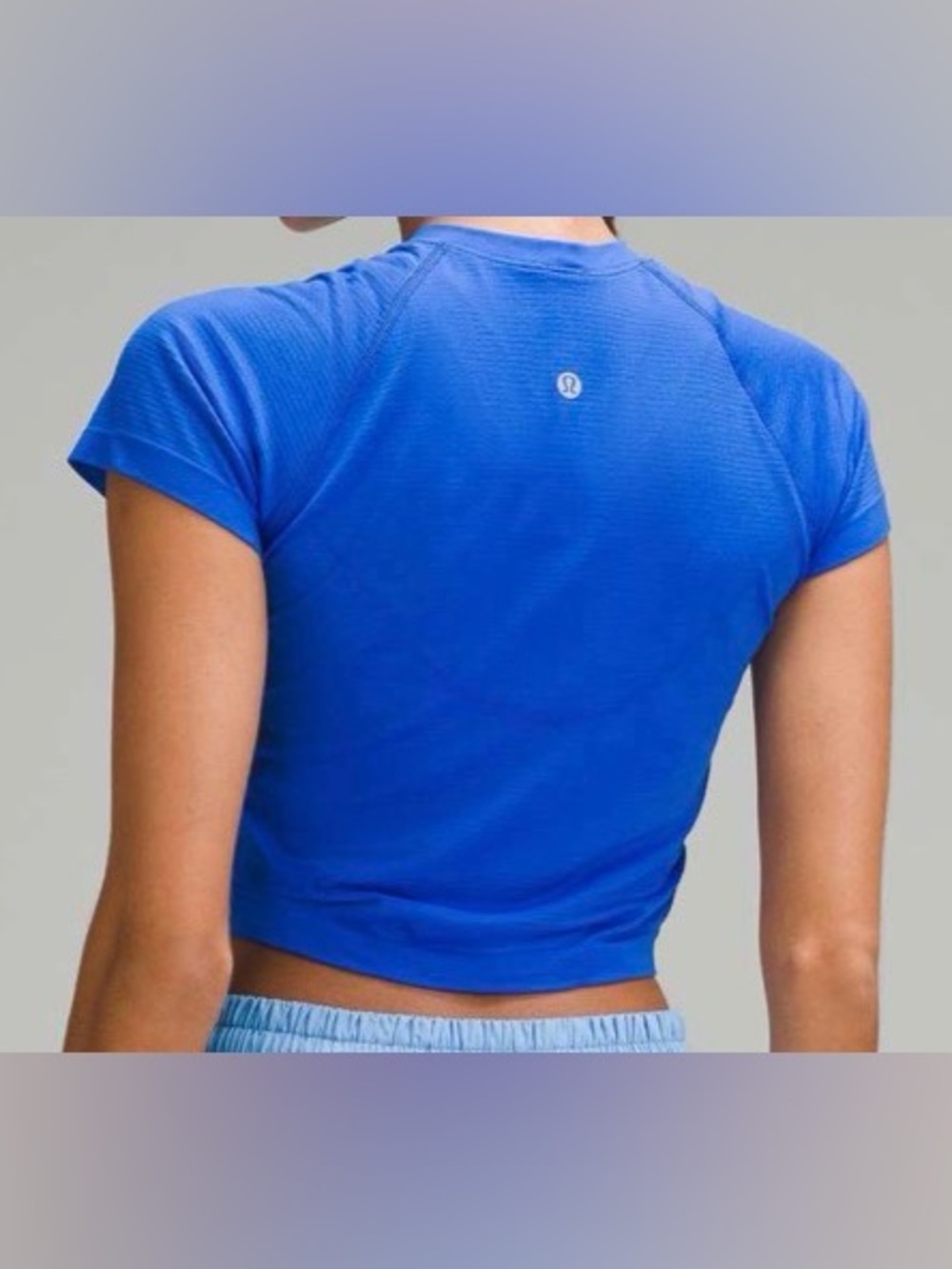 Lululemon Swiftly Tech Cropped Short-Sleeve 2.0 Blazer Blue/ Blazer Blue Tone